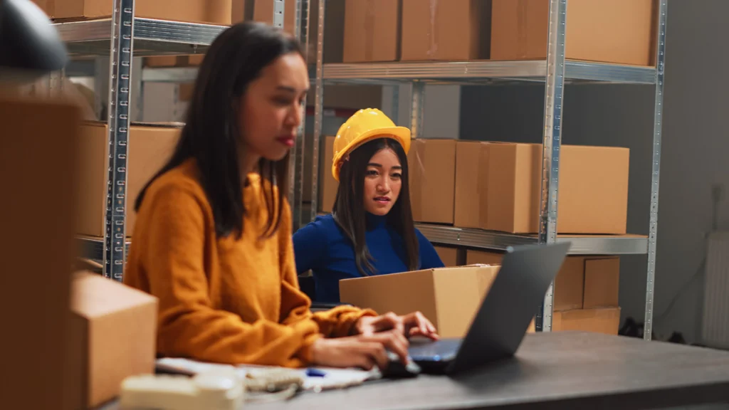 Young woman communicating in the supply chain