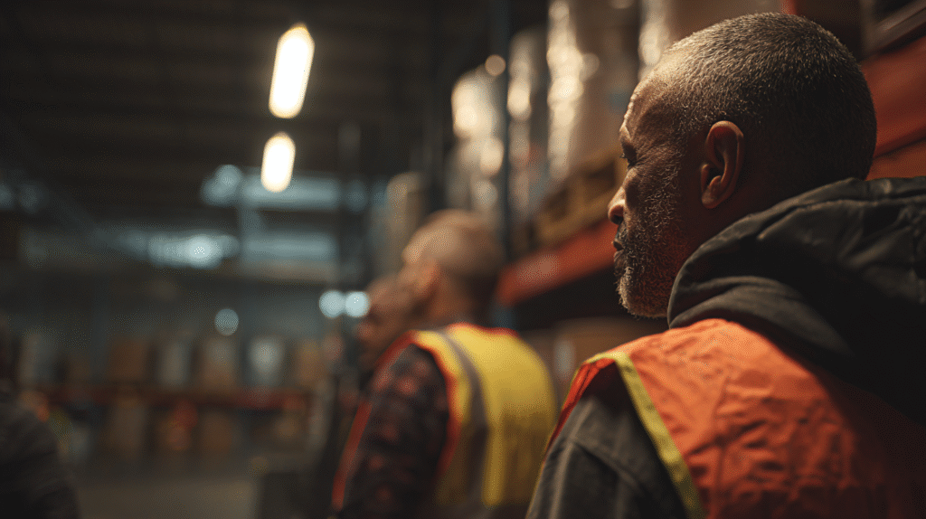 Happy hazardous goods warehouse manager